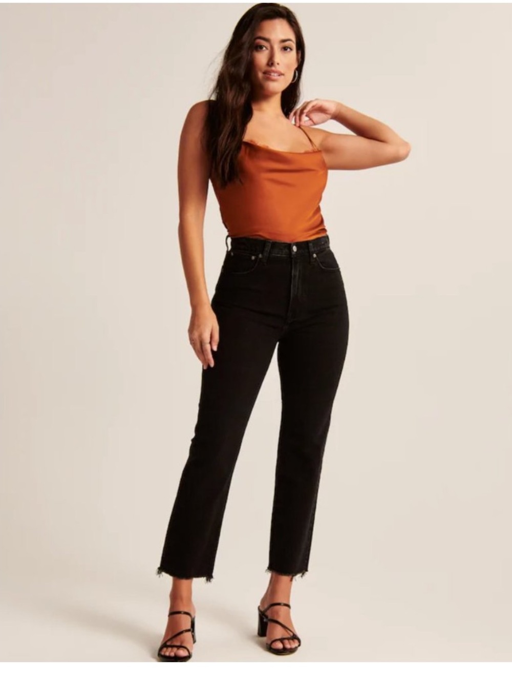 Abercrombie & Fitch Satin Lace Cami - Copper